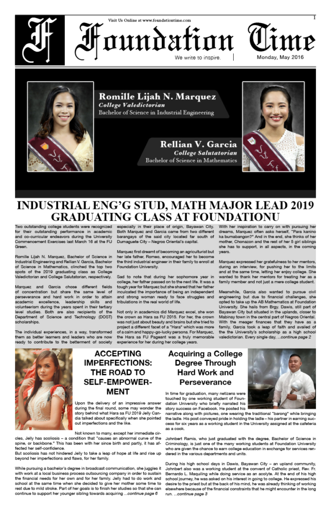 Foundation Time – Graduation Issue